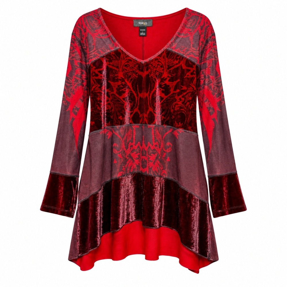 Whimsigoth Gothic Velvet Tunic Top Women Size 2X Vampire Grunge Fairycore Witchy